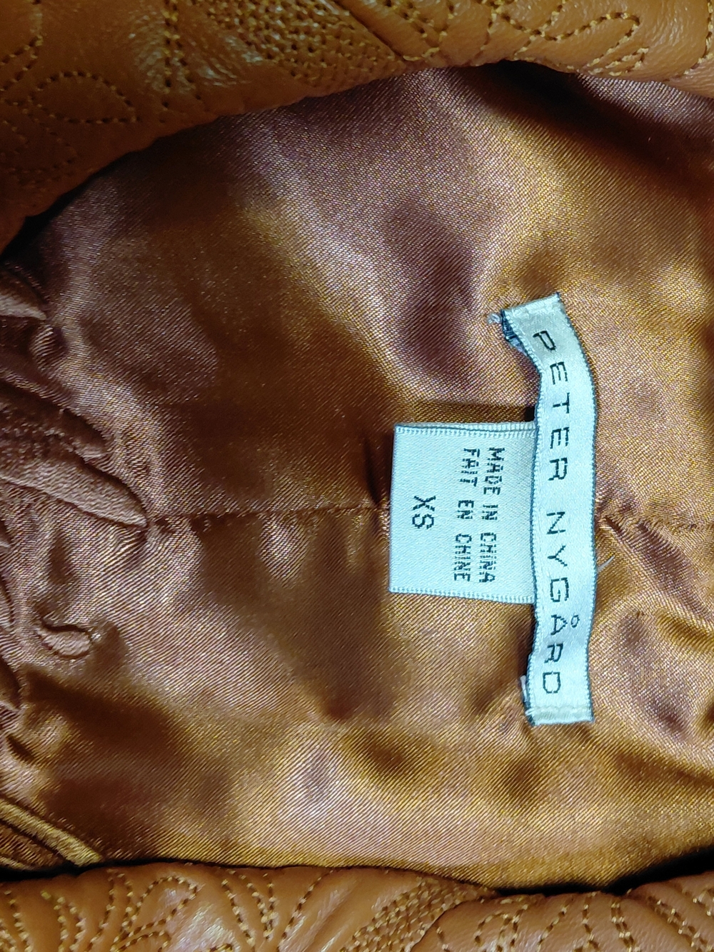 Peter Nygard Embossed snap Button-Front genuine Leather Jacket XS - Rust Orange - Picture 7 of 7
